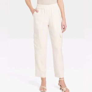 High Rise Ankle Cargo Pants